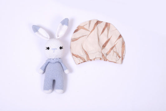 %100 Pamuk Palmiye Desenli Tulum ve Şapka