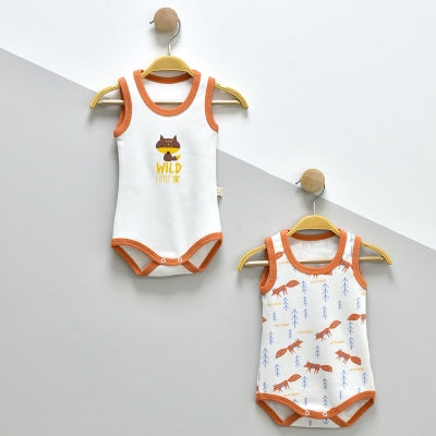 2'li Tilki Baskılı Atlet Body