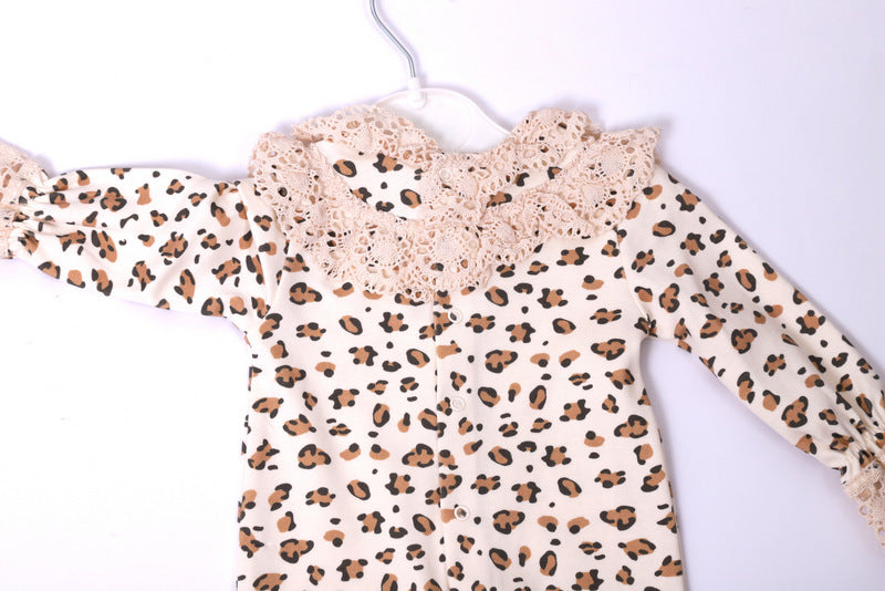 Leopar Desenli Dantelli Tulum