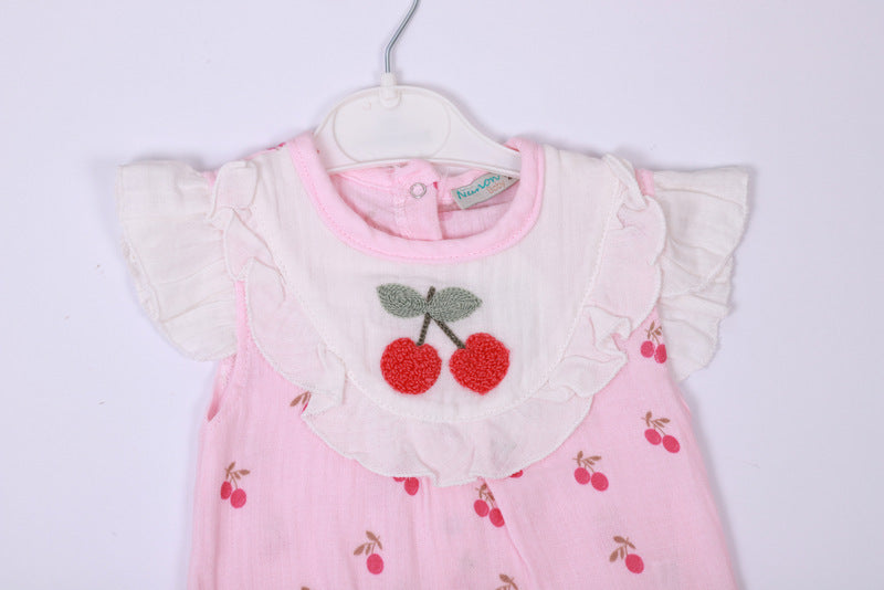Cherry Desenli Yazlık Tulum