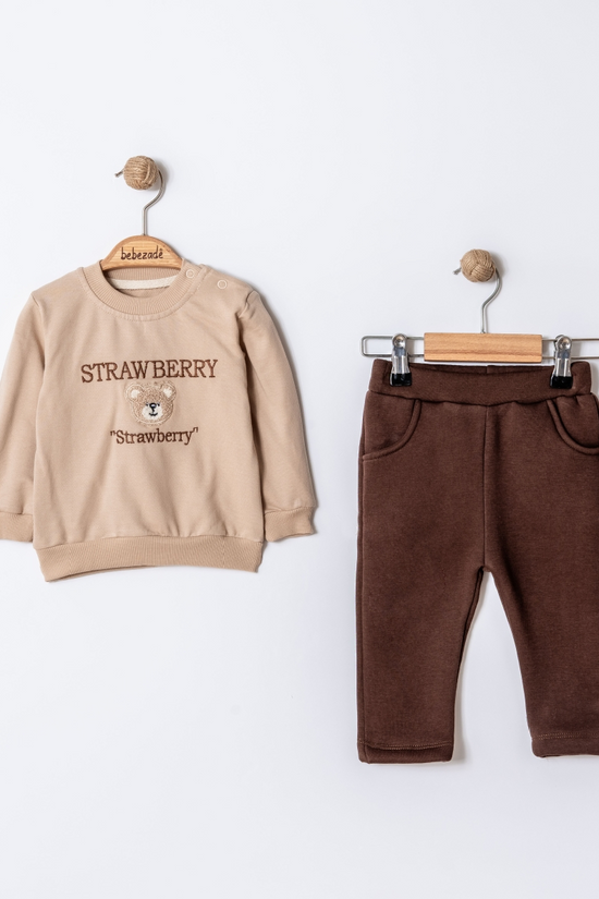 Strawberry Bear Kabanlı Üçlü Takım