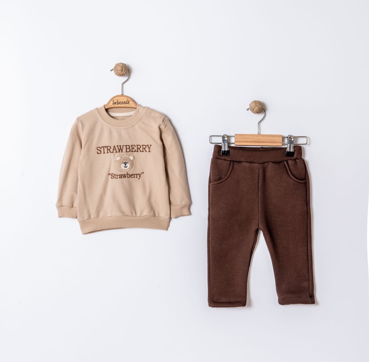 Strawberry Bear Kabanlı Üçlü Takım