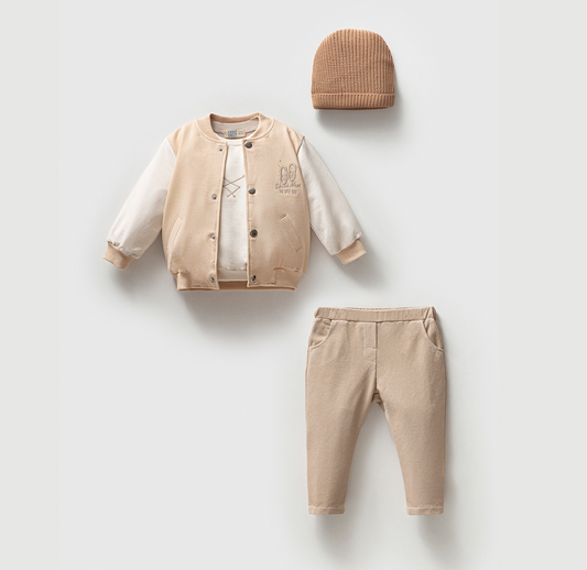 Soft Beige Kolej Üçlü Takım